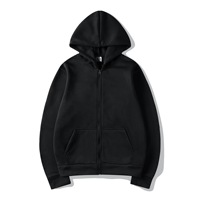 Sweat-shirt à capuche personnalisable avec logo, couleur unie, vêtements de sport, haut zippé pour hommes et femmes, vente en gros