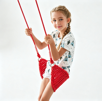 Fauteuil suspendu en maille plastique Ropecube Crochet Leaf - Hauteur réglable - Pour enfants - Crèche et maison - Utilisation intérieure/extérieure - Jardin