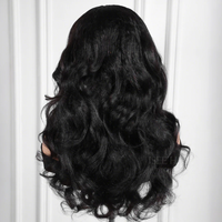 Peluca de Cabello Humano Natural Negro de Lujo, 9x6, con Encaje, Estilo Yaki Liso, Fácil de Instalar, Sin Pegamento, Sin Daños, Cobertura Completa para Mujeres Negras