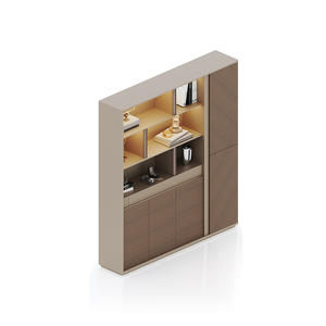 Librero de Oficina de Lujo con Retroiluminación LED, Estantes Abiertos y Armarios de Almacenamiento Cerrados <span class=keywords><strong>para</strong></span> Organización de Oficina - Product Image 2