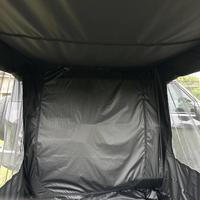 Tente de toit de voiture tout-terrain imperméable avec auvent coulissant, poteaux en aluminium et pare-soleil en polyester pour l'extérieur