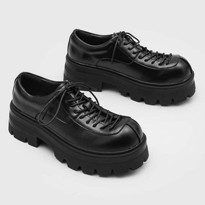 Chaussures Derby à lacets pour hommes 2026, à semelle épaisse, rehaussantes, noires, tendance, décontractées, style niche, grandes tailles - Product Image 3