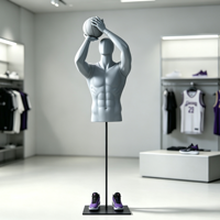 Mannequin de sport en fibre de verre pour le basketball, pose de tir dynamique, mannequin masculin pour l'affichage de vêtements de sport en magasin