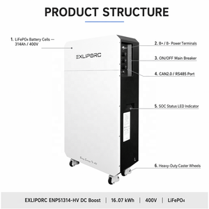แบตเตอรี่สำรองไฟ 16kWh 400V LiFePO4 รุ่น ENP51314-HV ระบบเพิ่มแรงดันไฟฟ้ากระแสตรง ประสิทธิภาพ 98% 6000 รอบการใช้งาน รับประกัน 10 ปี มาตรฐาน IP65 CE จากโรงงานโดยตรง - Product Image 2