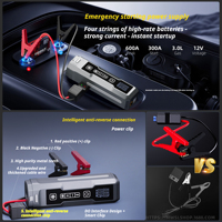 Démarreur de voiture 5 en 1 ABS, gonfleur de pneus, kit d'urgence pour voiture 14,8 V avec manomètre numérique