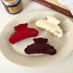 QianJin logotipo personalizado acetato pinzas para el cabello DISEÑO DE Color sólido mujeres moda accesorios para el cabello - Product Image 3