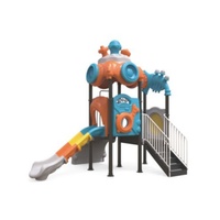 Grand ensemble d'équipements de jeu pour enfants en plastique et acier pour l'extérieur, idéal pour les parcs de loisirs et les aires de jeux commerciales