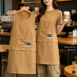 Tablier <span class=keywords><strong>de</strong></span> Serveur Amovible Long et Imperméable pour Hommes et Femmes, Tablier <span class=keywords><strong>de</strong></span> <span class=keywords><strong>Cuisine</strong></span>, Vêtements <span class=keywords><strong>de</strong></span> Travail pour Salon <span class=keywords><strong>de</strong></span> Manucure, Café, Nettoyage - Product Image 4
