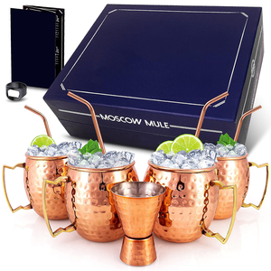 Bicchieri per Cocktail in Acciaio Inox 304 di Mosca 2026, Tazze Martellate per Birra e Cocktail, Bicchieri Refrigerati per Matrimoni e Bar - Product Image 1