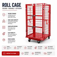 Chariot de transport pliable robuste pour entrepôt, conteneur mobile pour la manutention des matériaux