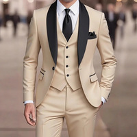 Costume d'affaires formel tendance Y2605 pour homme, veste à col châle à simple boutonnage + gilet + pantalon, ensemble 3 pièces, costumes de mariage pour homme