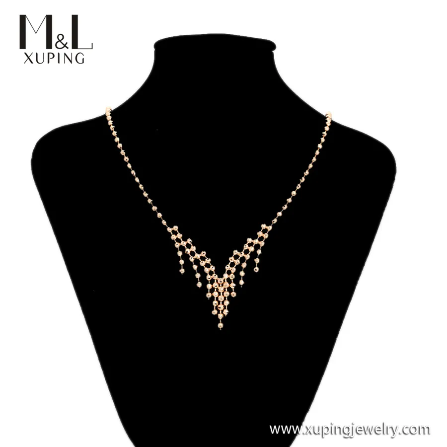 ML79888 XUPING Jewelry ML Store Free sample Ladies luxury Fashion jewelry women bohemia 18K gold color bead chain necklace