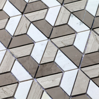 Carreaux de mosaïque en marbre hexagone grain de bois noir Mosaïque en nid d'abeille carreaux mosaïque en pierre hexagone noir