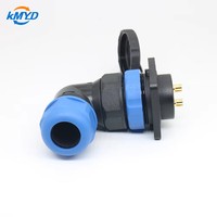 Connecteur d'alimentation étanche IP68 SD28/SP28 à angle droit 90°, 3-26 broches, prise de montage sur panneau à bride 4 trous, 5A-45A, pour contrôle ferroviaire