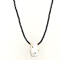 Collar Boho Chic de Verano para la Playa, Hecho a Mano con Cuentas de Piedra Natural y Colgante de Perla, Pendientes Colgantes Bonitos para Mujer