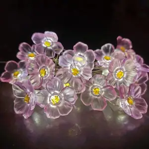 Kunden spezifische billigere Innen batterie betriebene Mini-LED-Kupferdraht leuchten leuchten Kirschblüten-Lichterketten Dekoration