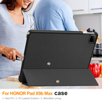 Étui de protection antichoc léger à trois volets en cuir PU mince avec support pour tablette Honor Pad X9b Max 13 pouces