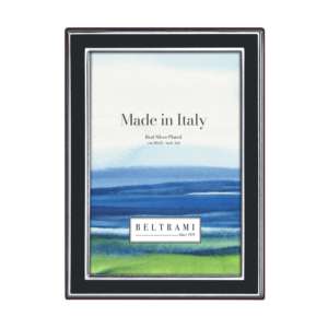 Cadre photo Beltrami 4x6 pouces plaqué argent fabriqué en Italie avec dos en bois - Product Image 1