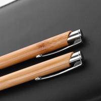 Bolígrafo de madera de bambú con logotipo personalizado, Material metálico ecológico, escritura de 0,7mm para oficina, negocios, promociones, regalos