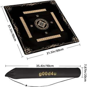 G00d4u โต๊ะไพ่นกกระจอก32นิ้วหนา3มม. ลดเสียงรบกวนพื้นผิวกันน้ำกระเป๋าเก็บของสีดำอายุ12 - Product Image 4