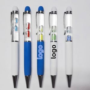 Premium Business Gift Custom Logo Plastic Liquid Floating Glitter Ballpoint <b>Pen</b> Twist Mechanism-Novelty Black/Blue Ink - Product Image 3