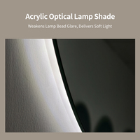 Vente directe d'usine, miroir intelligent LED pour salle de bain, éclairage IP44, design moderne, utilisation à domicile ou à l'hôtel, écran tactile, sans cadre, montage mural