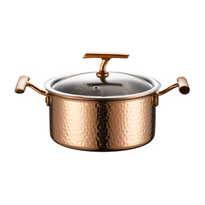 Pentola da Cucina in Acciaio Inox Tri-Ply Stile Americano con Coperchio in Vetro Temperato, Lavabile in Lavastoviglie, Nuovo Design - Product Image 1