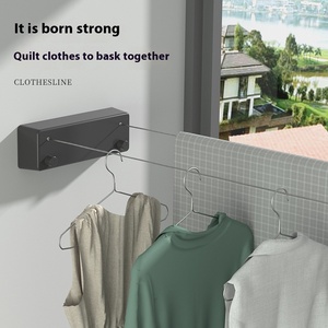 Vente en gros corde <span class=keywords><strong>à</strong></span> <span class=keywords><strong>linge</strong></span> double télescopique non perforée intérieur/<span class=keywords><strong>extérieur</strong></span> balcon étendoir pôle <span class=keywords><strong>à</strong></span> <span class=keywords><strong>linge</strong></span> en plastique - Product Image 4