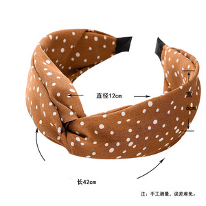 Korean Style Polka Dot <b>Headband</b> Fabric Hairband Daily Use Manual Made - Product Image 2