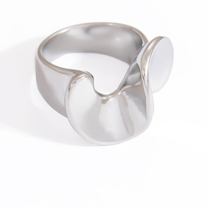 Geometric Titanium Steel <b>Ring</b> Irregular Heart Shape For Women Index Finger Gift Jewelry - Product Image 5