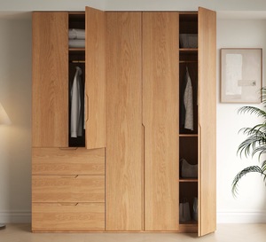 Armadio Moderno Minimalista in Legno Massello a Porta Singola, Mobile Contenitore <span class=keywords><strong>da</strong></span> Terra per Camera <span class=keywords><strong>da</strong></span> <span class=keywords><strong>Letto</strong></span> e Soggiorno - Product Image 3
