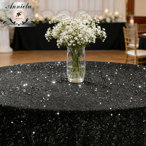 Mantel de Poliéster con Lentejuelas de Lujo ANNIELU, Nuevo, para Organizadores de Eventos, Decoraciones de Bodas y <span class=keywords><strong>Alquiler</strong></span> de Eventos - Product Image 2