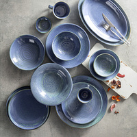 Assiettes en céramique réactives aux couleurs pour la restauration, service de table pour la maison, les restaurants, les hôtels et les mariages – Vaisselle durable pour la restauration