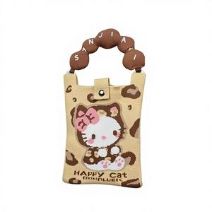 New Vintage Crossbody Phone Bag for Women PU Knitted Lock Coin <strong>Purse</strong> Two Straps Fashionable Versatile Cute Shoulder Handbag - Product Image 3