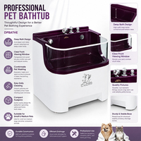 Baignoire de toilettage de luxe 5 étoiles pour animaux de compagnie en acrylique laiteux à micro-nano bulles, autoportante et empilable, pour hôtels pour animaux, maisons d'hôtes et spas