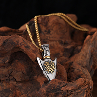 Collier Viking nordique pour hommes, pendentif en acier inoxydable, Odin Valknut Rune, bijoux