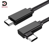Câble USB 3.2 C vers C DFX à angle droit 90 degrés, 1 m, 20 Gbit/s, tressé avec E-Marker pour Steam Deck, MacBook, SSD