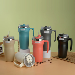 BPA Free Stainless Steel Coffee <b>Mug</b> with Lid and Straw for Daily Commute and Outdoor - Product Image 2