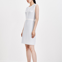 GUOOU Jacquard Robe tricotée à col rond Carrière Robes pour femmes Robes élégantes pour femmes