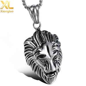 Collar con Colgante de Cabeza de León para Hombre, Joyería de Acero Inoxidable Chapada en Oro, Plata y Negro Pulido, Personalizada al por Mayor - Product Image 4