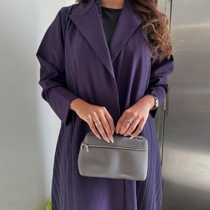 LN178 Cardigan de mode musulman modeste Abaya Robe longue élégante Manches longues violettes Robe d'automne en polyester pour les porteurs de <span class=keywords><strong>hijab</strong></span> - Product Image 4