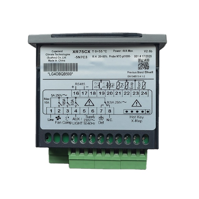 Copeland/Dixell XR75CX-5N7C3 Original Digital Refrigeration Thermostat Freezer Electronic Temperature Controller AC 230V Plastic