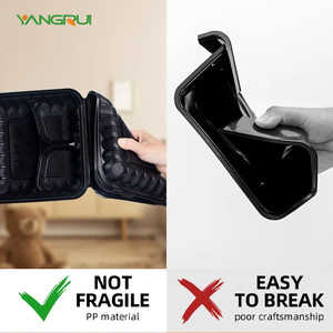 Wellpack vỏ sò 8x8 inch <span class=keywords><strong>48</strong></span> oz bữa ăn chuẩn bị hộp lò vi sóng tủ đông an toàn lấy đi nhựa bản lề thực phẩm hộp nhựa - Product Image 3