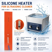 Plaque chauffante industrielle flexible en caoutchouc silicone 220V 335W 6*28cm avec thermostat pour réservoir de nettoyage à ultrasons à température constante