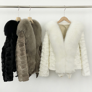 OFTBUY Cappotto Corto in Vera Pelliccia di Visone, Caldo e Spesso, Nuovo <span class=keywords><strong>Abbigliamento</strong></span> Invernale Femminile, Giacca in Vera Pelliccia di Volpe Soffice per Donna - Product Image 1