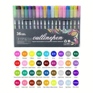 36 Colores, Rotuladores Brillantes para Arte y Manualidades, Rotuladores Metálicos de Doble Línea para Delinear, Marcadores y Resaltadores - Product Image 3