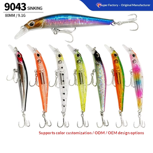 Señuelo artificial duro de pesca The Brave de 80 mm/9 g, tipo Minnow hundible con transferencia de gravedad central magnética y anzuelos <span class=keywords><strong>para</strong></span> peces. - Product Image 1