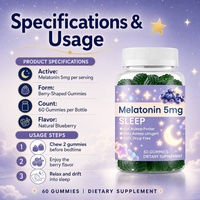 Gomitas de Suplemento para Dormir, Ayuda a Dormirse Más Rápido por el Jet Lag, Apoyo para un Sueño Profundo, Sin Gluten, Vegetarianas