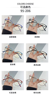 Nouvelles Lunettes Anti-lumière Bleue 2024 9205-6 Tendance Monture Métallique Rétro Forme Diamant Plate pour Hommes et Femmes