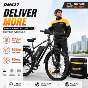 Vélo de montagne électrique DM427, 27,5 pouces, 750W, batterie 48V 27Ah, autonomie 108 km, double suspension, freins à disque hydrauliques, livraison incluse - Product Image 1